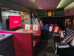American rv glamping with hot tub